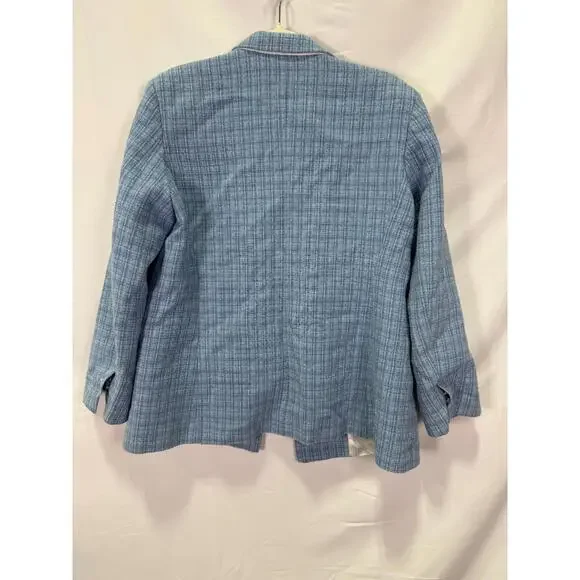 Sandro Blue Nars Blazer Size 42 Missing Buttons w/ Hole & Stains